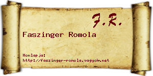 Faszinger Romola névjegykártya